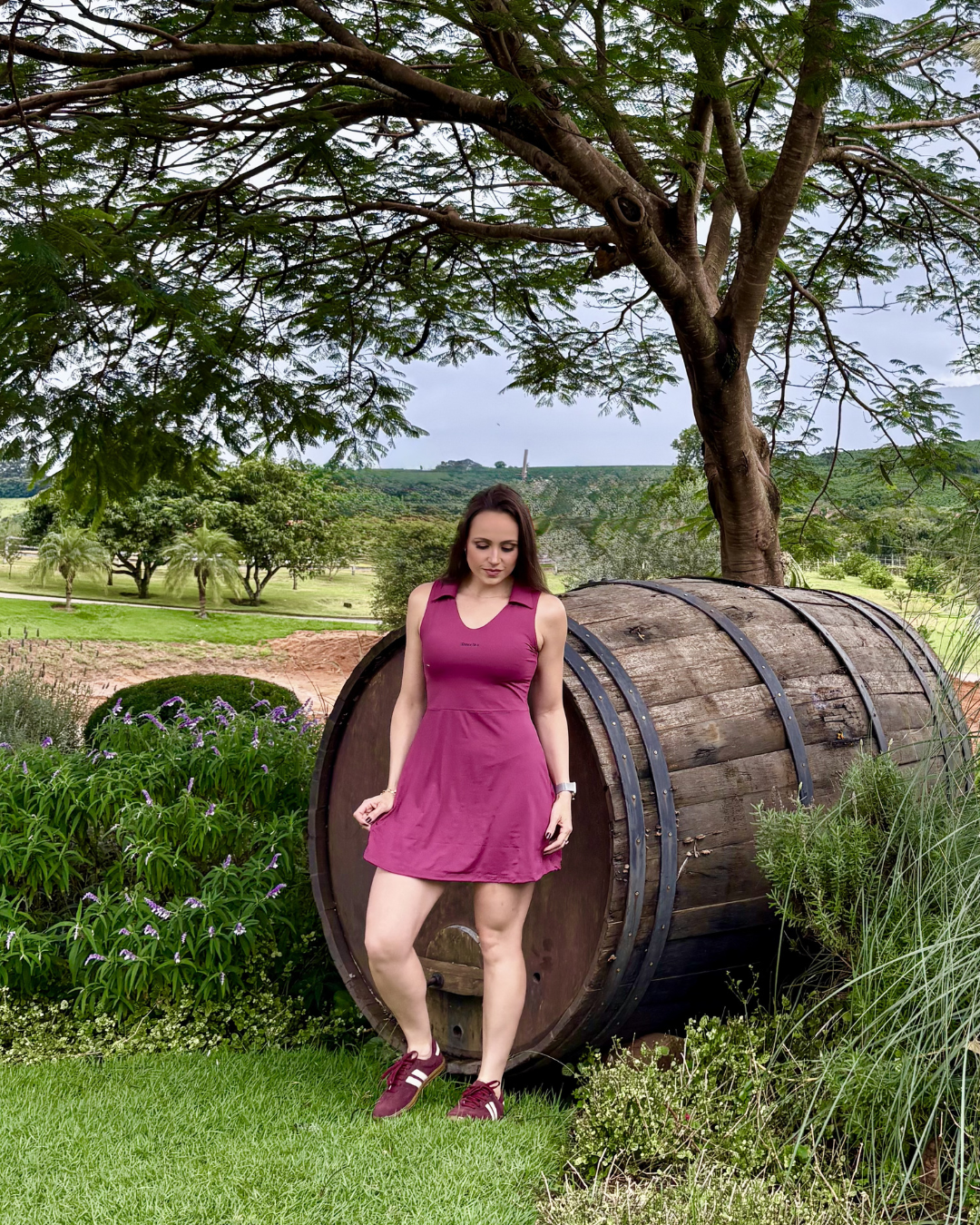 Vestido Faustine - Borgonha
