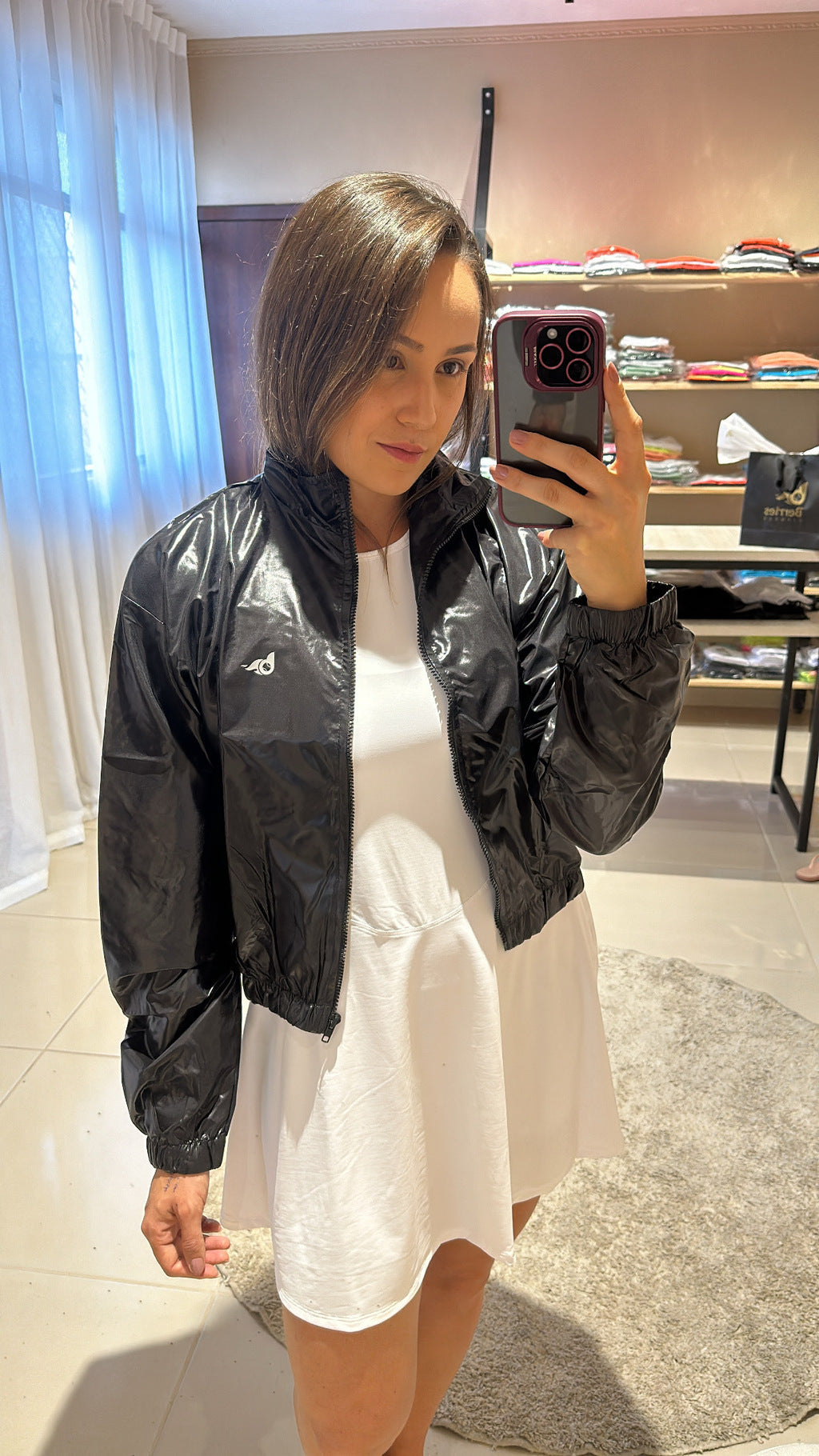 Bomber corta vento Cloe - Preta