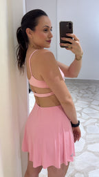 Conjunto - Top Aurora e Saia Elen - Rosa Collant