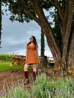 Vestido Faustine - Conhaque