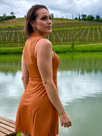 Vestido Faustine - Conhaque