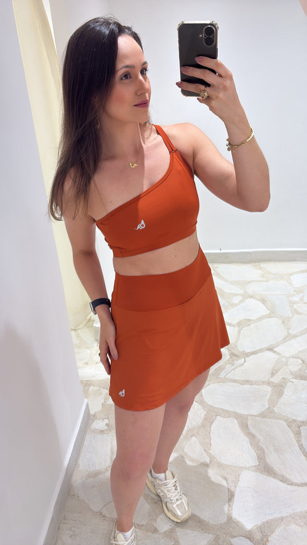 Conjunto - Top Ariel e Saia Elisa - Terracota